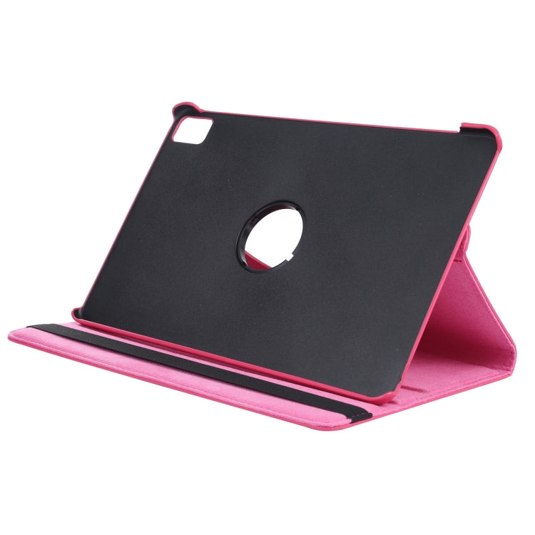 For iPad Air 11 2024 360 Degree Rotation Litchi Texture Leather Tablet Case with Holder(Rose Red) - iPad Air 11 2024 Cases by buy2fix | Online Shopping UK | buy2fix