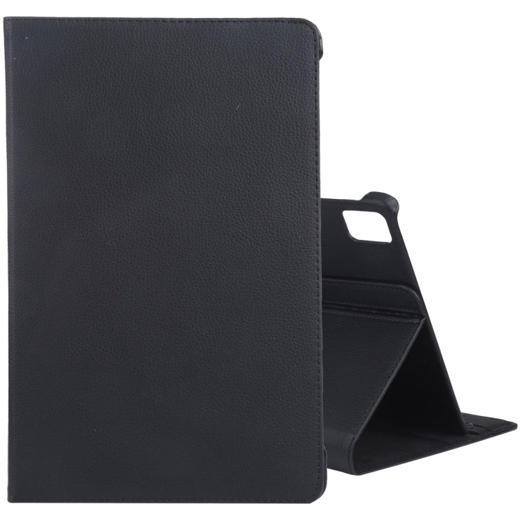 For iPad Air 11 2025 / 2024 360 Degree Rotation Litchi Texture Leather Tablet Case with Holder(Black) - More iPad Cases by buy2fix | Online Shopping UK | buy2fix