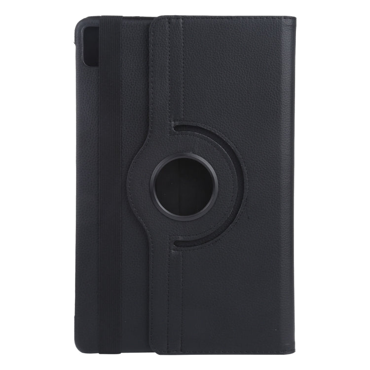 For iPad Air 11 2025 / 2024 360 Degree Rotation Litchi Texture Leather Tablet Case with Holder(Black) - More iPad Cases by buy2fix | Online Shopping UK | buy2fix