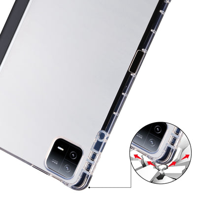 For iPad Air 11 2024 3-fold Clear TPU Smart Leather Tablet Case with Pen Slot(Black) - iPad Air 11 2024 Cases by buy2fix | Online Shopping UK | buy2fix