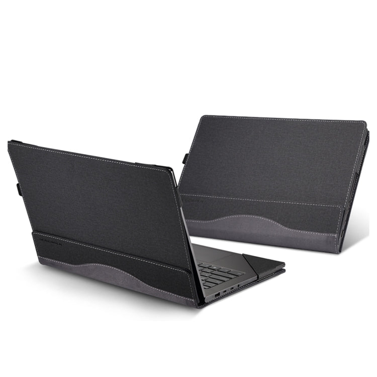 For HP Envy X360 15 inch 15-fe 2023 Leather Laptop Shockproof Protective Case(Black) - 15 inch by buy2fix | Online Shopping UK | buy2fix