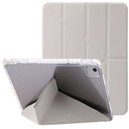 For iPad Air 11 2024 Clear Acrylic Deformation Leather Tablet Case(Grey) - iPad Air 11 2024 Cases by buy2fix | Online Shopping UK | buy2fix