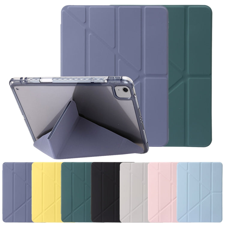 For iPad Air 13 2024 Clear Acrylic Deformation Leather Tablet Case(Dark Green) - iPad Air 13 2024 Cases by buy2fix | Online Shopping UK | buy2fix