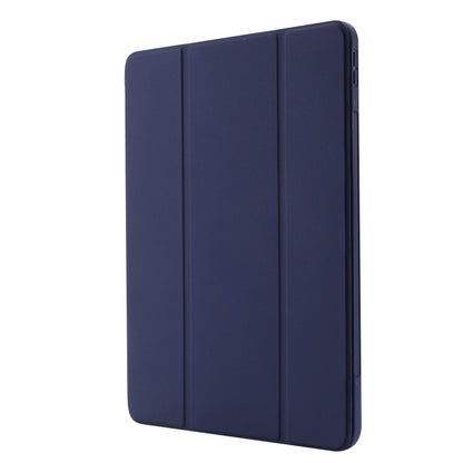 For iPad Pro 13 2024 Skin Feel Tri-fold Leather Tablet Case with Pen Slot(Dark Blue) - iPad Pro 13 2024 Cases by buy2fix | Online Shopping UK | buy2fix