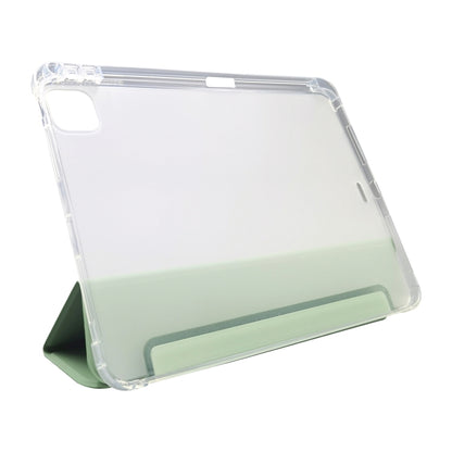 For iPad Pro 11 2024 3-folding Electric Pressed Skin Texture Leather Tablet Case(Green) - iPad Pro 11 2024 Cases by buy2fix | Online Shopping UK | buy2fix