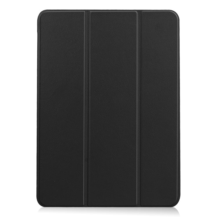 For iPad Air 11 2024 Custer Pure Color 3-Fold Holder Smart Leather Tablet Case(Black) - iPad Air 11 2024 Cases by buy2fix | Online Shopping UK | buy2fix