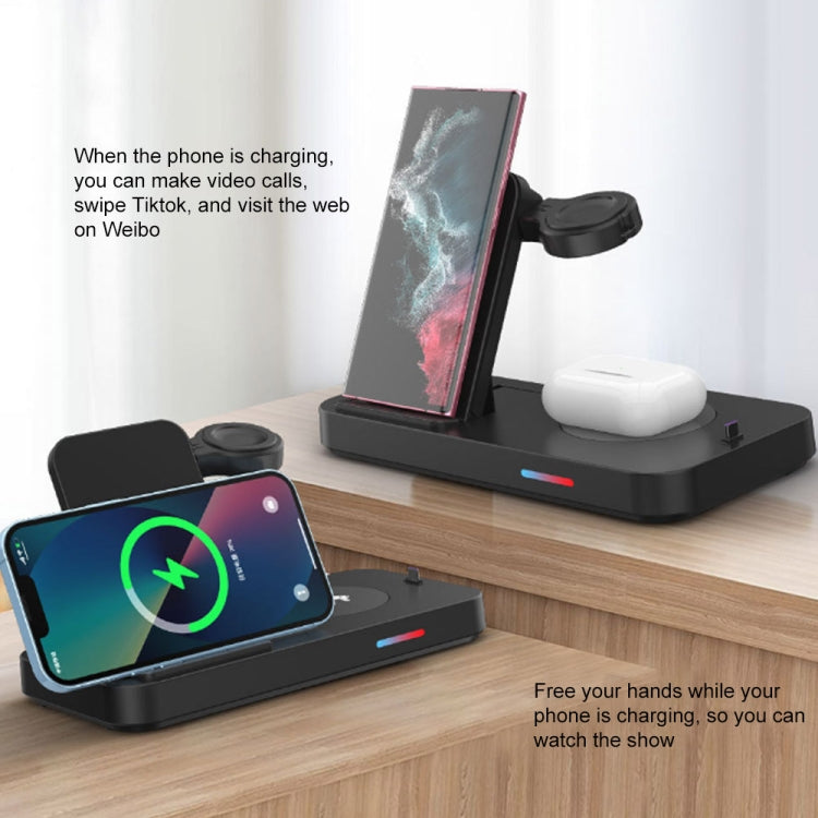 For Huawei Watch Series 3 in 1 15W Fold Wireless Charger Stand(Black) - Multifunction Charger by buy2fix | Online Shopping UK | buy2fix