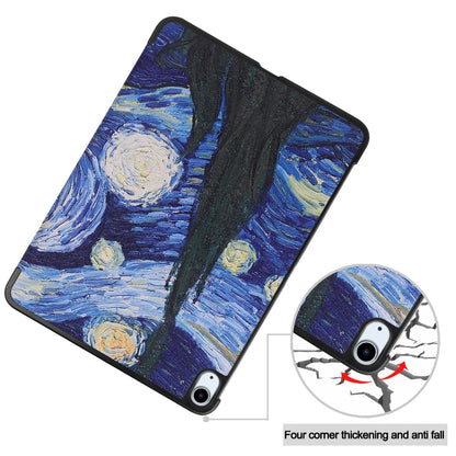 For iPad Air 11 2025 / 2024 Custer Painted 3-Fold Holder Smart Leather Tablet Case(Starry Sky) - iPad Air 11 2025 / 2024 Cases by buy2fix | Online Shopping UK | buy2fix