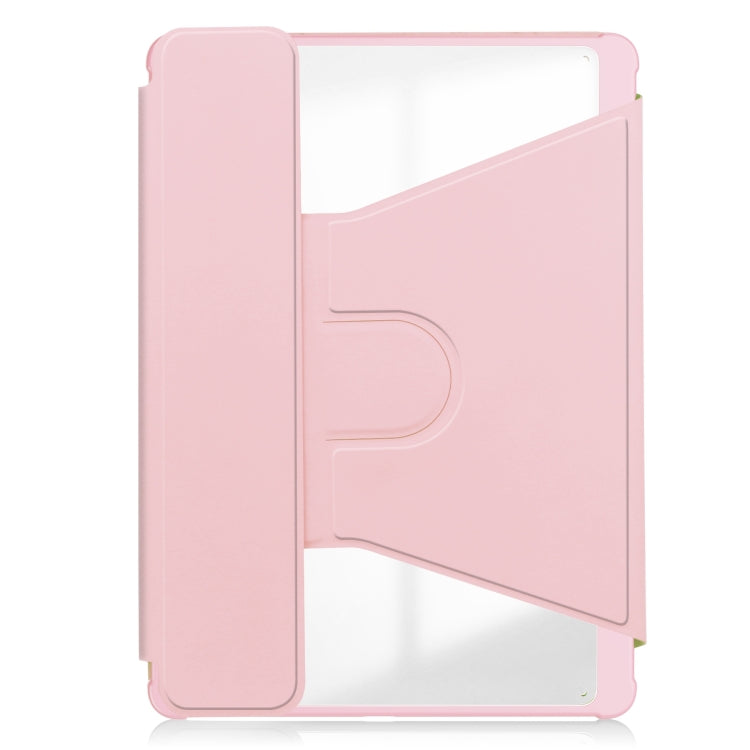 For iPad Pro 11 2024 Transparent Rotation Smart Leather Tablet Case with Keyboard(Pink) - iPad Pro 11 2024 Cases by buy2fix | Online Shopping UK | buy2fix