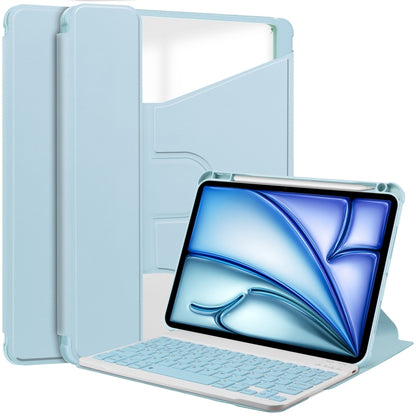 For iPad Air 13 2025 / 2024 Transparent Rotation Smart Leather Tablet Case with Keyboard(Sky Blue) - iPad Air 13 2025 / 2024 Cases by buy2fix | Online Shopping UK | buy2fix