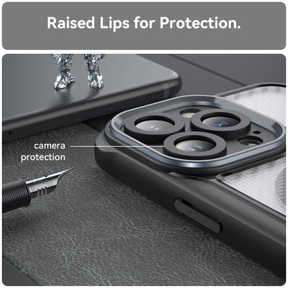 For iPhone 13 Pro Max Carbon Fiber Texture MagSafe Translucent Phone Case(Black) - iPhone 13 Pro Max Cases by buy2fix | Online Shopping UK | buy2fix