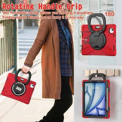 For iPad Air 11 2024 / Air 11 2025 Silicone Hybrid PC Tablet Case with Holder & Shoulder Strap(Red) - iPad Air 11 2025 / 2024 Cases by buy2fix | Online Shopping UK | buy2fix