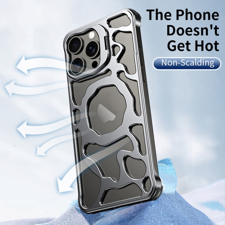 For iPhone 16 Pro Max Auspicious Cloud Series MagSafe Metal Phone Case with Bracket(Silver) - iPhone 16 Pro Max Cases by buy2fix | Online Shopping UK | buy2fix