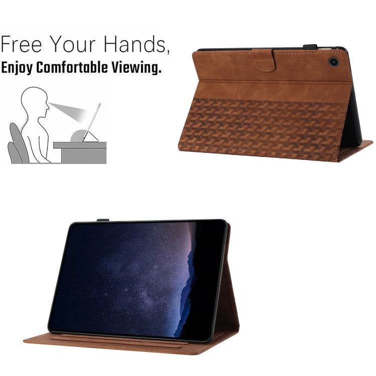 For Samsung Galaxy Tab A9 Building Blocks Embossed Leather Tablet Case(Brown) - Galaxy Tab A9 by buy2fix | Online Shopping UK | buy2fix