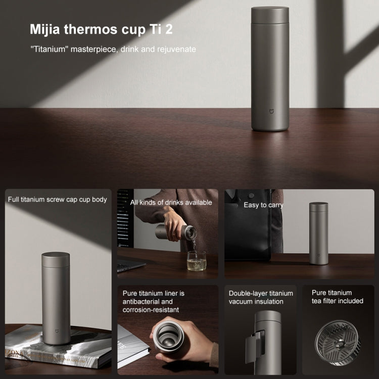 Xiaomi Mijia Ti 2 Pure Titanium Thermos Cup 480mL(Dark Grey) - Vacuum Thermoses & Cups by Xiaomi | Online Shopping UK | buy2fix