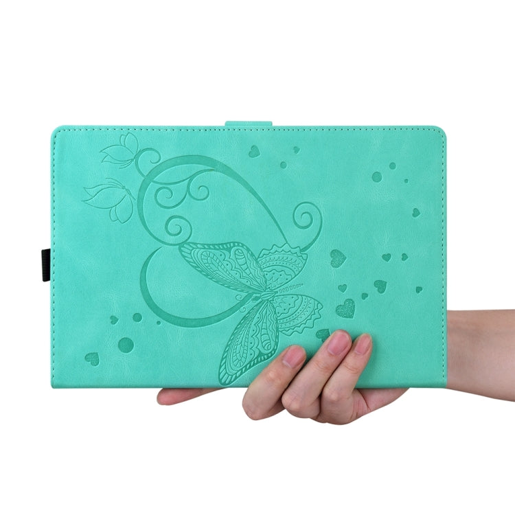 For iPad Pro 13 2024 Love Butterfly Embossed Leather Tablet Case(Mint Green) - iPad Pro 13 2024 Cases by buy2fix | Online Shopping UK | buy2fix