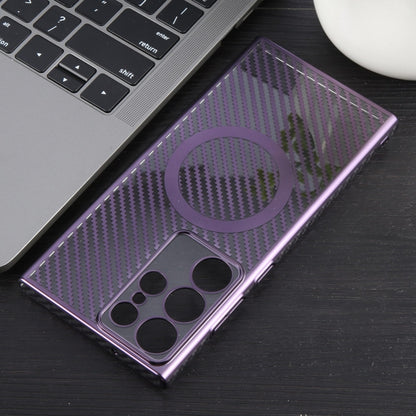 For Samsung Galaxy S24 Ultra 5G 6D Plated Carbon Fiber Clear Magsafe PC Phone Case(Aurora Purple) - Galaxy S24 Ultra 5G Cases by buy2fix | Online Shopping UK | buy2fix