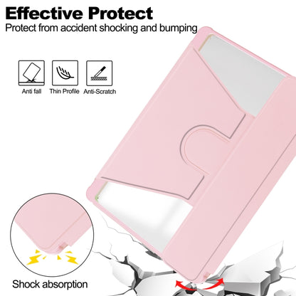 For iPad Pro 13 2024 Transparent Rotation Smart Leather Tablet Case(Pink) - iPad Pro 13 2024 Cases by buy2fix | Online Shopping UK | buy2fix