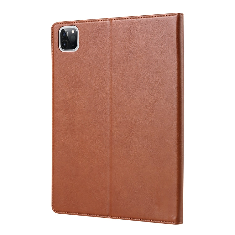 For iPad Pro 13 2024 Knead Skin Texture Horizontal Flip Leather Smart Tablet Case(Brown) - iPad Pro 13 2024 Cases by buy2fix | Online Shopping UK | buy2fix