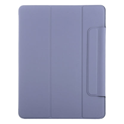 For iPad Pro 11 2024 Double-sided Clip Fixed Buckle Magnetic PU Leather Smart Tablet Case(Purple) - iPad Pro 11 2024 Cases by buy2fix | Online Shopping UK | buy2fix