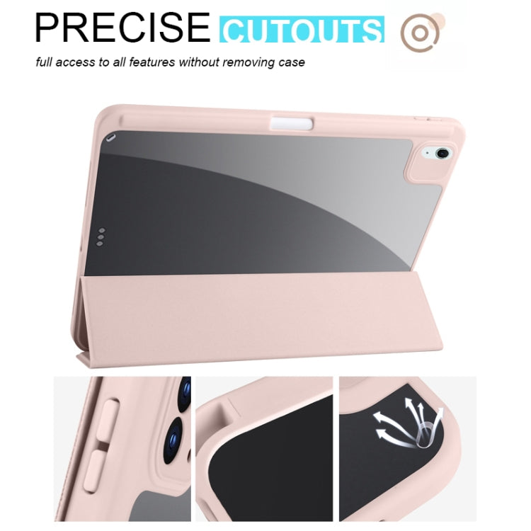 For iPad Air 11 2024 Acrylic 3-folding Smart Leather Tablet Case(Pink) - iPad Air 11 2024 Cases by buy2fix | Online Shopping UK | buy2fix