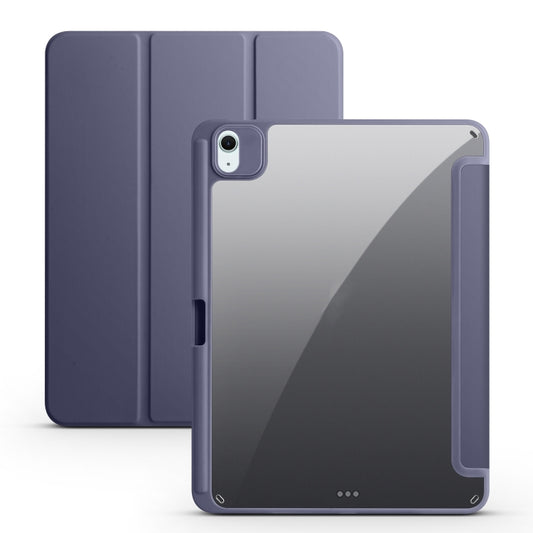 For iPad Air 11 2024 Acrylic 3-folding Smart Leather Tablet Case(Purple) - iPad Air 11 2024 Cases by buy2fix | Online Shopping UK | buy2fix