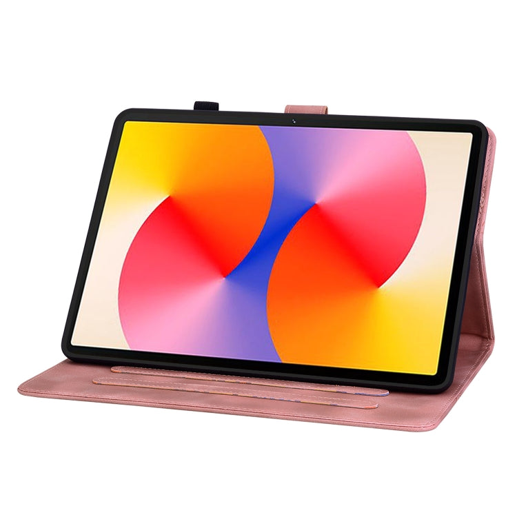 For Huawei MatePad SE 11 2024 Lily Embossed Leather Tablet Case(Pink) - Huawei by buy2fix | Online Shopping UK | buy2fix