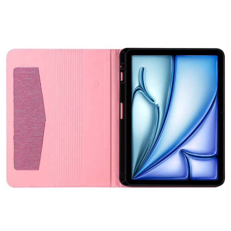 For iPad Air 11 2024 Fabric Leather Tablet Case(Rose Red) - iPad Air 11 2024 Cases by buy2fix | Online Shopping UK | buy2fix