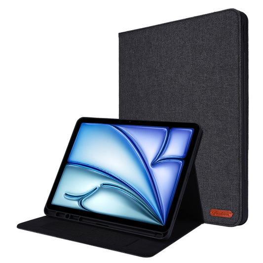 For iPad Air 13 2024 Fabric Leather Tablet Case(Black) - iPad Air 13 2024 Cases by buy2fix | Online Shopping UK | buy2fix