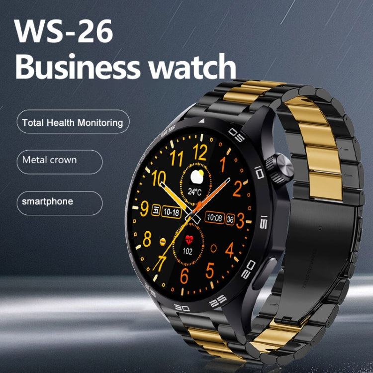 WS-26 1.52 inch IP67 Sport Smart Watch Support Bluetooth Call / Sleep / Blood Oxygen / Heart Rate / Blood Pressure Health Monitor, Leather Strap(Black) - Smart Watches by buy2fix | Online Shopping UK | buy2fix