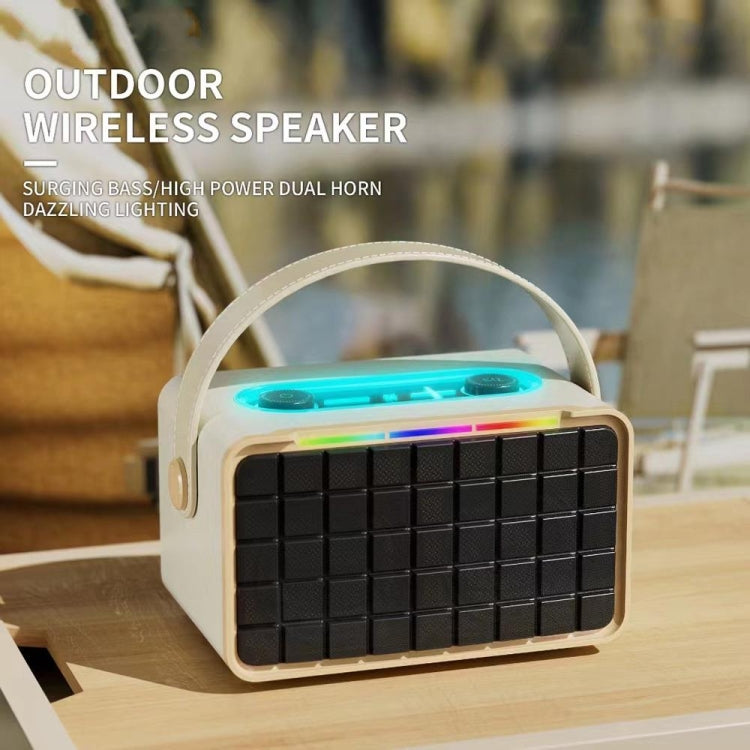 NewRixing NR8801 15W Portable Outdoor Bluetooth Speaker TWS Stereo Speaker(khaki) - Desktop Speaker by NewRixing | Online Shopping UK | buy2fix