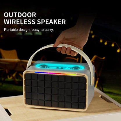 NewRixing NR8801 15W Portable Outdoor Bluetooth Speaker TWS Stereo Speaker(khaki) - Desktop Speaker by NewRixing | Online Shopping UK | buy2fix