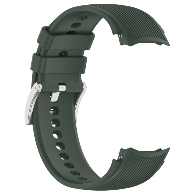 For OPPO Watch X / OnePlus Watch 2 Vertical Texture Silicone Watch Band(Dark Green) - Watch Bands by buy2fix | Online Shopping UK | buy2fix