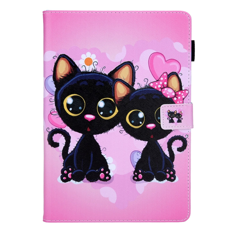 For iPad Pro 11 2024 Colored Drawing Leather Smart Tablet Case(Two Black Cats) - iPad Pro 11 2024 Cases by buy2fix | Online Shopping UK | buy2fix