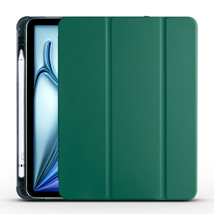 For iPad Air 11 2024 3-fold TPU Leather Smart Tablet Case with Pen Slot(Pine Green) - iPad Air 11 2024 Cases by buy2fix | Online Shopping UK | buy2fix