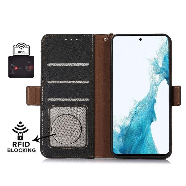 For iPhone SE 2024 Side-Magnetic TJ Genuine Leather RFID Phone Case(Black) - More iPhone Cases by buy2fix | Online Shopping UK | buy2fix