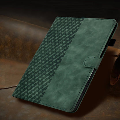 For iPad Pro 11 2024 Rhombus Embossed Leather Tablet Case(Green) - iPad Pro 11 2024 Cases by buy2fix | Online Shopping UK | buy2fix