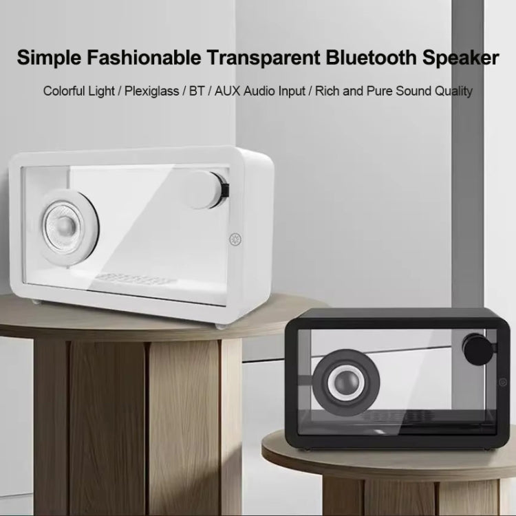 M8 Simple Fashion Transparent Bluetooth Speaker Subwoofer with Ambient Light(Black) - Desktop Speaker by buy2fix | Online Shopping UK | buy2fix