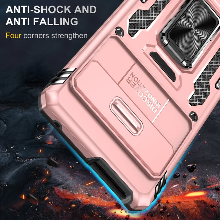 For Google Pixel 9/9 Pro Armor PC + TPU Camera Shield Phone Case(Rose Gold) - Google Cases by buy2fix | Online Shopping UK | buy2fix