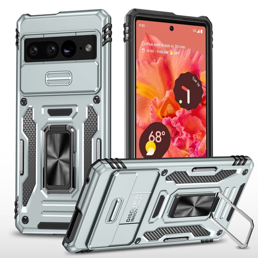 For Google Pixel 9 Pro XL 6.8 Armor PC + TPU Camera Shield Phone Case(Grey) - Google Cases by buy2fix | Online Shopping UK | buy2fix