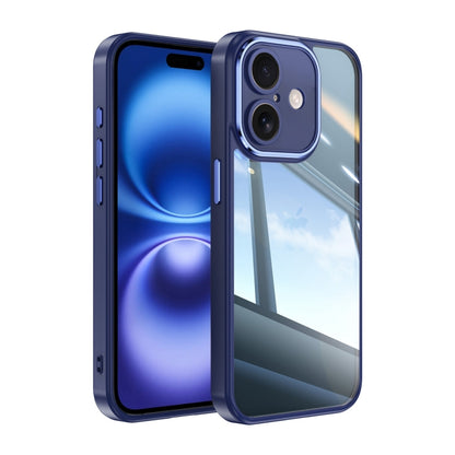 For iPhone 16 Acrylic Hybrid TPU Armor Shockproof Phone Case(Blue) - iPhone 16 Cases by buy2fix | Online Shopping UK | buy2fix