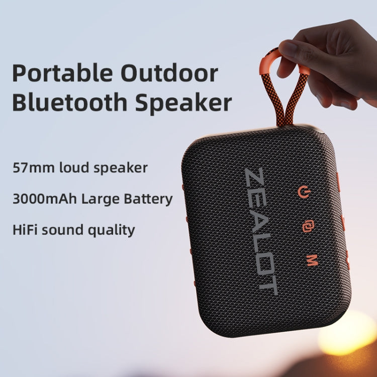 Zealot S75 Portable Outdoor IPX6 Waterproof Bluetooth Speaker(Grey) - Waterproof Speaker by ZEALOT | Online Shopping UK | buy2fix