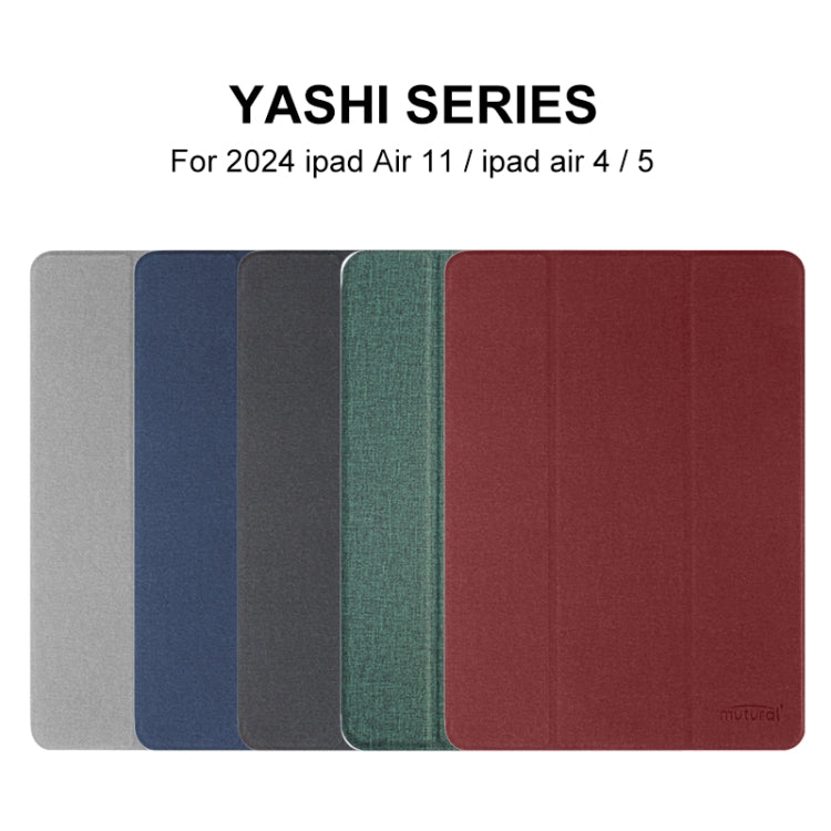 For iPad Air 13 2024 Mutural YASHI Series Tablet Leather Smart Case(Grey) - iPad Air 13 2025 / 2024 Cases by Mutural | Online Shopping UK | buy2fix