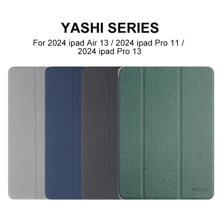 For iPad Air 13 2024 Mutural YASHI Series Tablet Leather Smart Case(Grey) - iPad Air 13 2025 / 2024 Cases by Mutural | Online Shopping UK | buy2fix