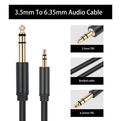 3662-3662BK 3.5mm Male to 6.35mm Male Stereo Amplifier Audio Cable, Length:2m(Black) - Microphone Audio Cable & Connector by buy2fix | Online Shopping UK | buy2fix