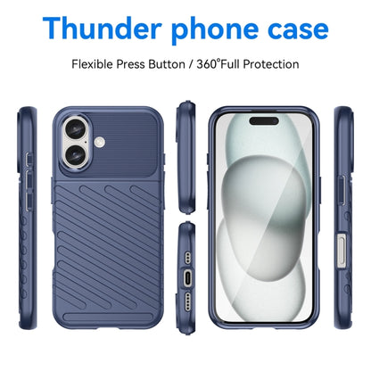 For iPhone 16 Thunderbolt Shockproof Soft TPU Phone Case(Blue) - iPhone 16 Cases by buy2fix | Online Shopping UK | buy2fix