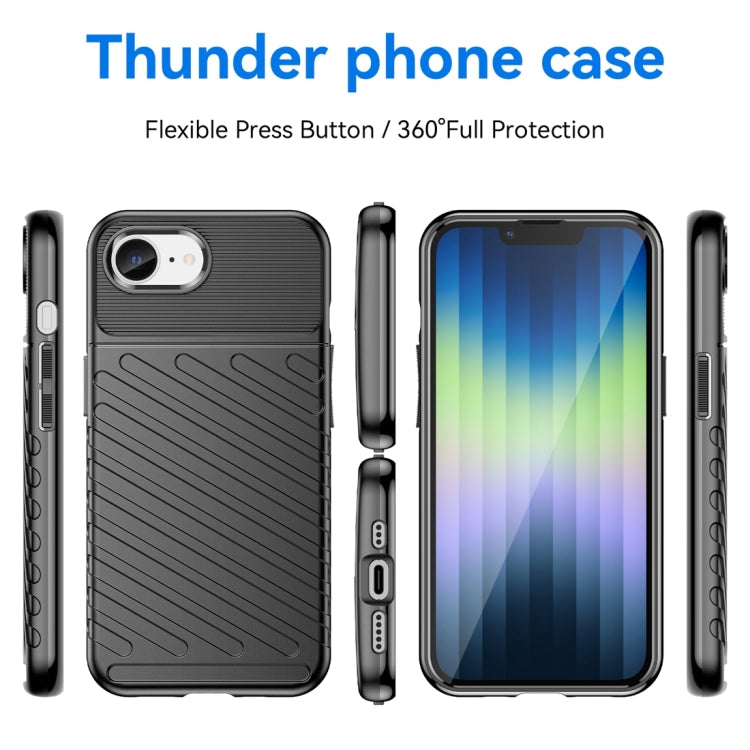 For iPhone SE 2024 Thunderbolt Shockproof Soft TPU Phone Case(Black) - iPhone 16 Cases by buy2fix | Online Shopping UK | buy2fix