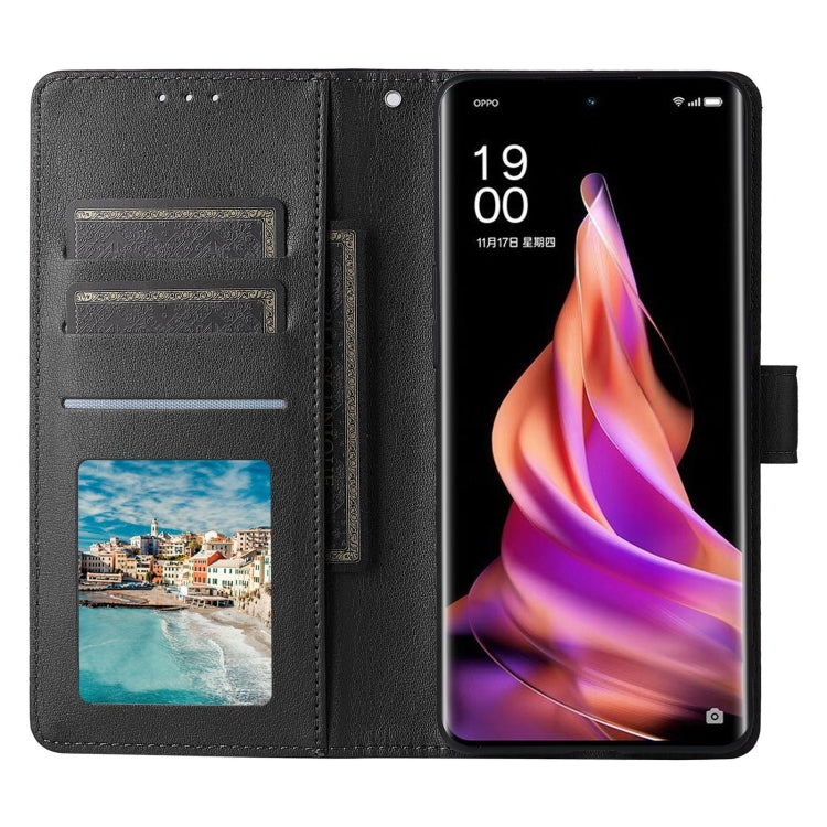 For OPPO Reno9 /9 Pro 5G Multifunctional Horizontal Flip Leather Phone Case with Three Card Slot(Black) - OPPO Cases by buy2fix | Online Shopping UK | buy2fix