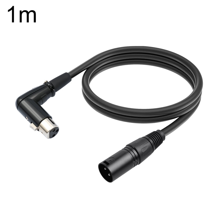 XK041L XLR 3pin Straight Male to Elbow Female Audio Cable, Length:1m(Black) - Microphone Audio Cable & Connector by buy2fix | Online Shopping UK | buy2fix