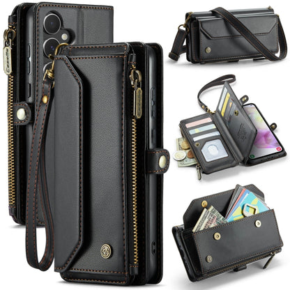 For Samsung Galaxy A35 5G CaseMe C36 Card Slots Zipper Wallet RFID Anti-theft Leather Phone Case(Black) - Galaxy Phone Cases by CaseMe | Online Shopping UK | buy2fix